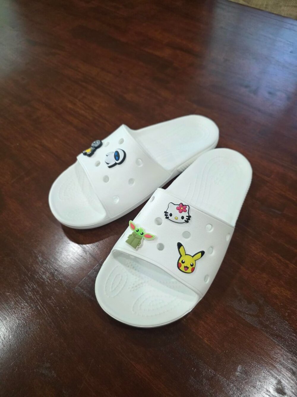 EUC CROCS White Slides